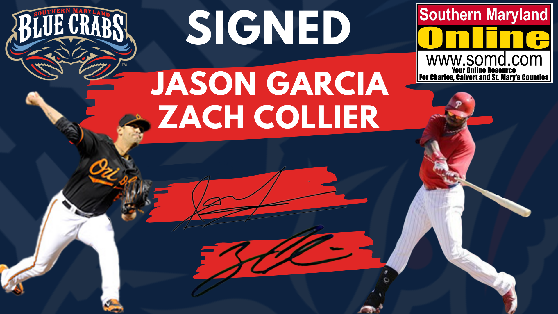 Former Oriole Jason Garcia, Outfielder Zach Collier Sign With Blue Crabs